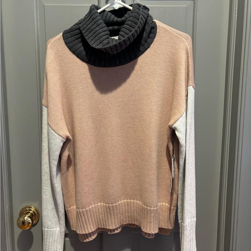 Michael Stars Colorblock Sweater - Blush, Black & Cream